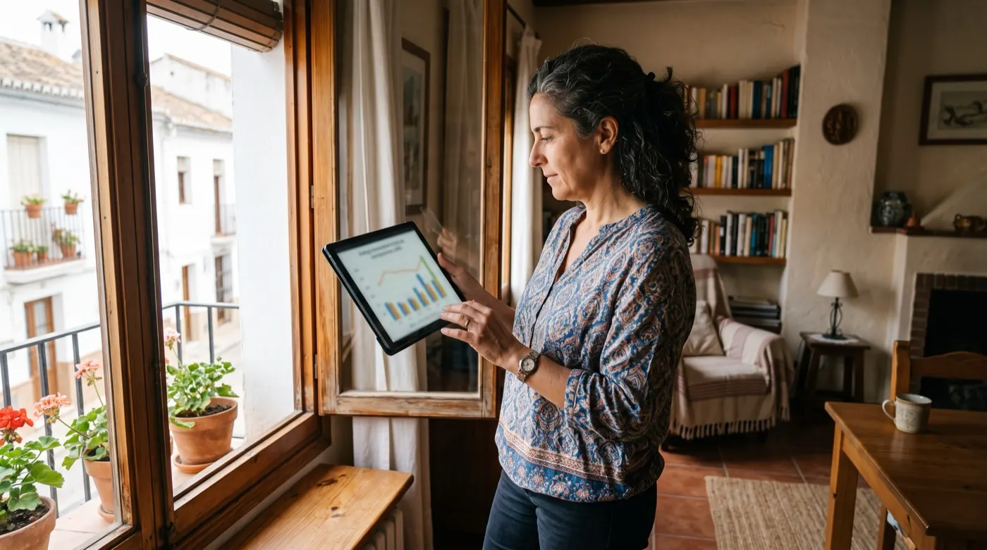 Persona compara el consumo energético de su vivienda